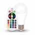 RGB LED žiarovka E27 s výkonom 6 W